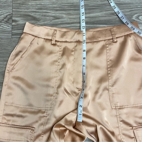 NEW Bailey 44 Gold Satin Cargo Pocket Straight Leg Ankle Pants - Picture 8 of 12